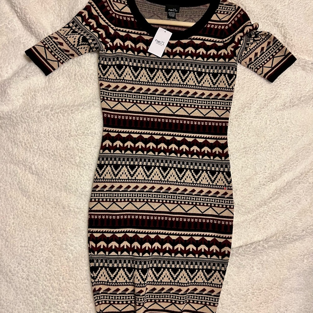 Tribal Bodycon dress short sleeve
